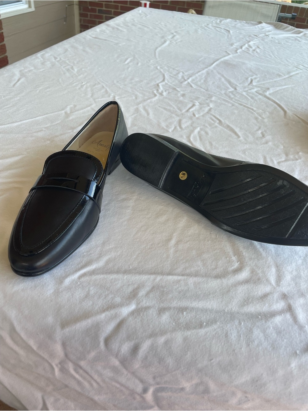 Amalfi by Rangoni Sz 8.5 Black Italian Loafers Penny Shoes EUC ✨🖤 Women’s